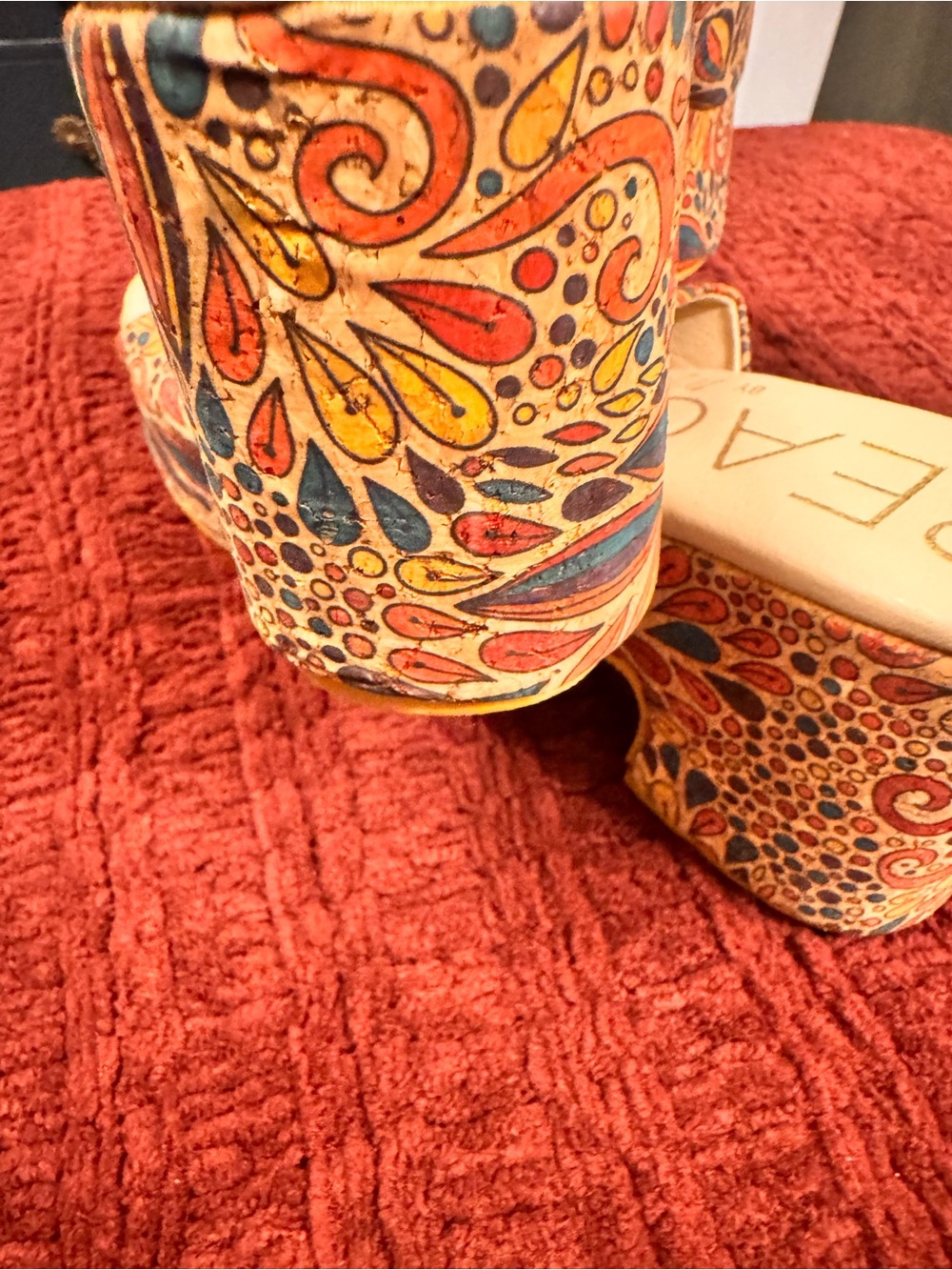 Patterned Multicolor Platform Slide Sandals - Picture 7 of 7